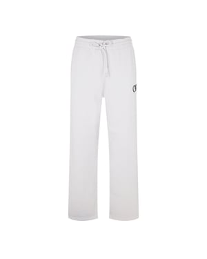 Off White Fleece Relaxed Fit Sweatbroek voor Volwassenen (Steen/Zwart)