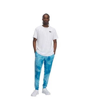 Under Armour Rival Terry Towel Tie Dye Joggers för herrar (Blå)