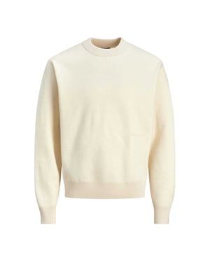 Jack And Jones Heren Crew Neck Regular Trui met lange mouwen (Zeezout)