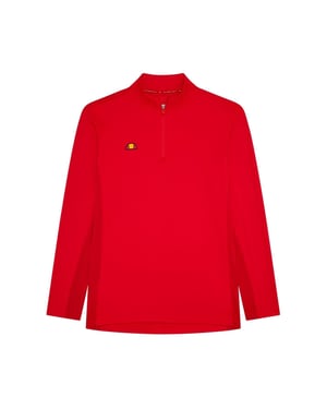 Ellesse Långärmad Golf Sweatshirt med dragkedja för herrar (Röd)