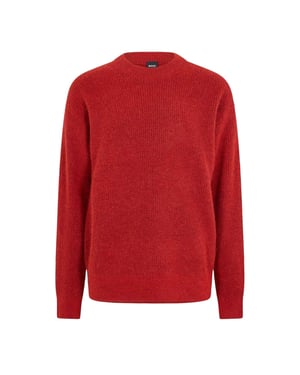 Boss Heren Sweater Top met Crew Hals (Rood)