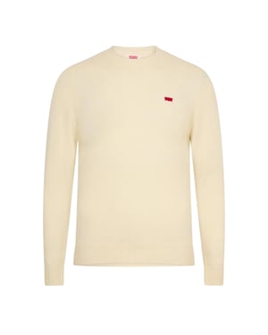 Levis Heren Batwing Logo Crew Hals Trui (Crème)
