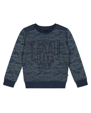 Farah Sweatshirt met ronde hals in camouflageprint voor kinderen (Blauw)