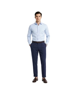 Boss Heren Genius-chino met plooien (Blauw)