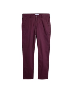 Farah Slanke chino voor heren van iepenhout (Rood)