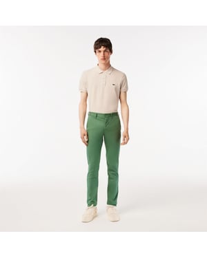 Lacoste Heren Biologisch Katoenen Slanke Chino (Groen)