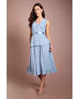 Peplum Detail Lace Dress