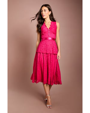 Peplum Detail Lace Dress