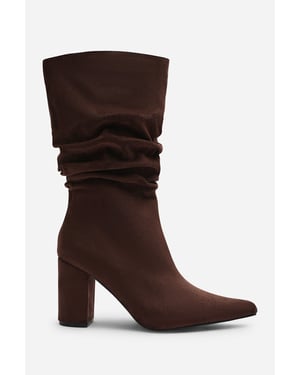 Wheres That From Womens Lilyana Ruched Heeled Calf Boot