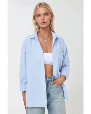 Randig regular fit långärmad mjuk skjorta