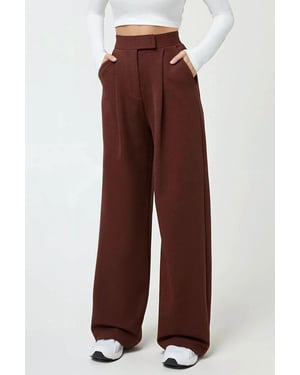 Hoge Taille Elastische Crepe Palazzo Broek