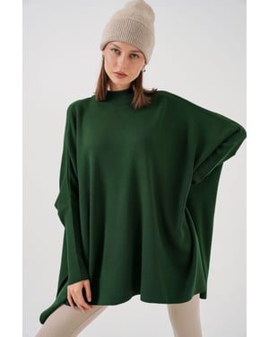 Oversized Halflange Col Lange Mouwen Gebreide Trui