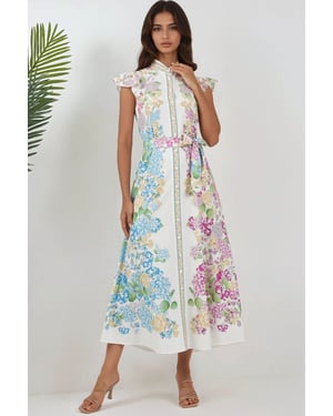 Bloemige Tippet Maxi Jurk