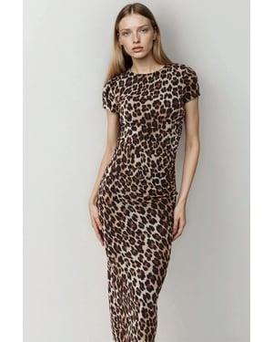 Leopardprint Aansluitend Maxidress