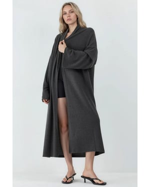 Relaxed Fit Langlijn Open-Front Sjawl Kraag Gebreide Cardigan