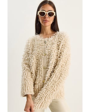 Gestructureerde Knopen Cardigan