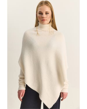 Överdimensionerad Ribbad Turtleneck Tröja