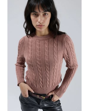 Fitted Cable Knit Sweater