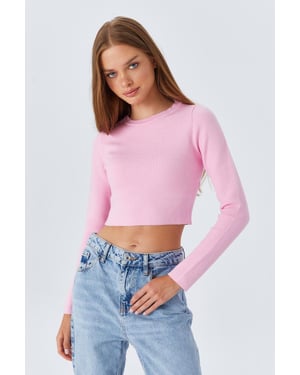 Long Sleeve Basic Crop Knit Top