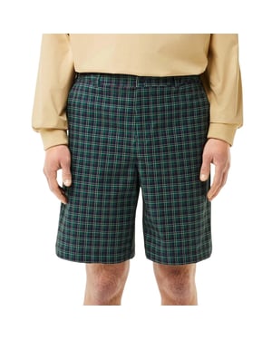 Lacoste Heren Ultra Dry Geruite Golfshorts (Groen)