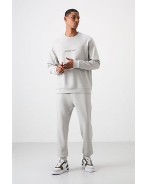 Bedrukt Fleece Sweatshirt en Broek Set