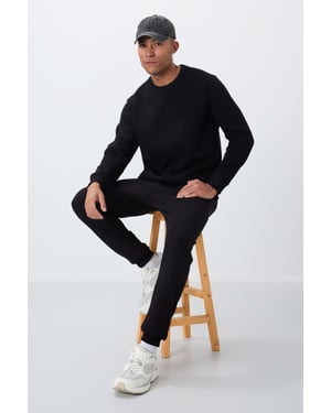 Heren katoen-polyester fleece sweatshirt en broekset