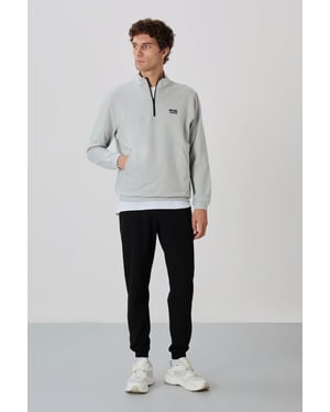 Mäns Zip-Front Tröja och Byxset