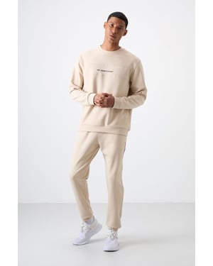 Geprinte Fleece Sweatshirt en Broek Set