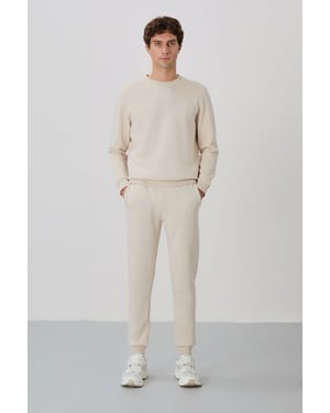 Heren Katoen-Polyester Fleece Sweatshirt en Broek Set