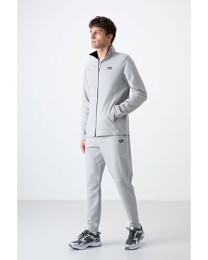 Herr Zip-krage Sweatshirt och Byxset