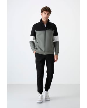 Heren Color-Blocked Zip Sweatshirt en Broek Set