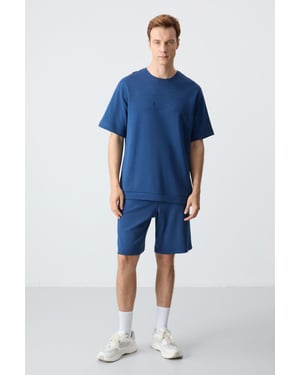 Heren Oversized Katoenmix T-Shirt en Shorts Set