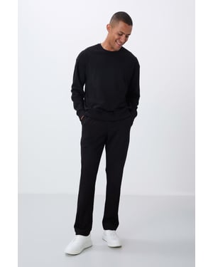 Heren Katoen-Polyester Fleece Sweatshirt en Broek Set