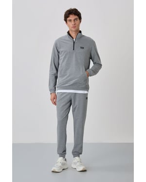 Heren Sweatshirt en Broek Set met Rits aan de Voorkant