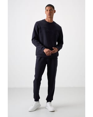 Geprinte Fleece Sweatshirt en Broek Set