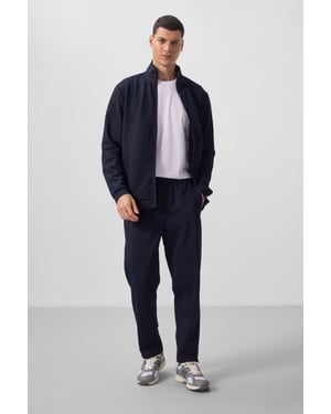 Heren lange mouw rits sweatshirt en broek set