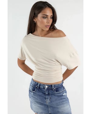 Asymmetrische Hals Zachte Viscose Trui