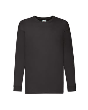 Fruit of the Loom Kinder/Kids Valueweight T-shirt met lange mouwen (Zwart)