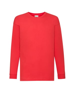 Fruit of the Loom Kinder/Kids Valueweight T-shirt met lange mouwen (Rood)
