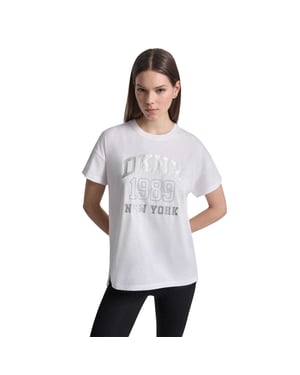 DKNY Dames/Dames 1989 Shimmer Regular T-shirt (Wit)