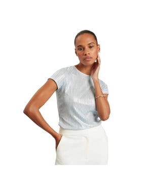 Ted Baker Dames/Dames Metallic Normaal T-Shirt (Lichtblauw)