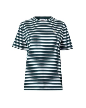 Lacoste Dames/Dames Gestreept Boxy T-shirt (Groen)