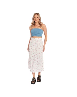 Influence Denim bandeau-top voor dames (Blauw)
