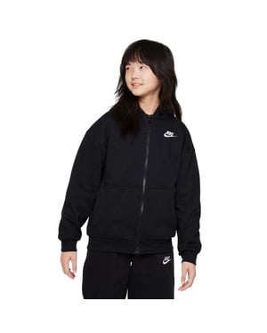 Nike Meisjes Sportswear Full Zip Hoodie (Zwart/Wit)
