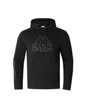 Kappa Heren Pullover Hoodie Katoenmix (Zwart)