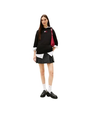 Tommy Jeans Hoodie van katoen met normale pasvorm voor dames (Zwart)