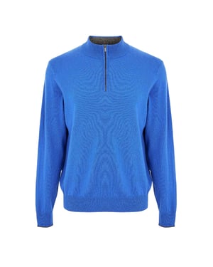 Callaway Heren Gebreide Trechterhals Sweater Top (Lapis Blauw)