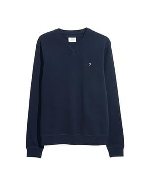 Farah Herr Organic Cotton Crew Neck Sweatshirt (True Navy)