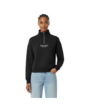 Jack Wills Dames/Dames Honeylane Sweatshirt met halve rits (Zwart)
