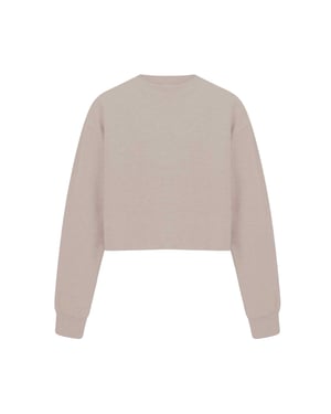 Miso Dames-sweatshirt met ruime pasvorm en korte mouwen (Zand)